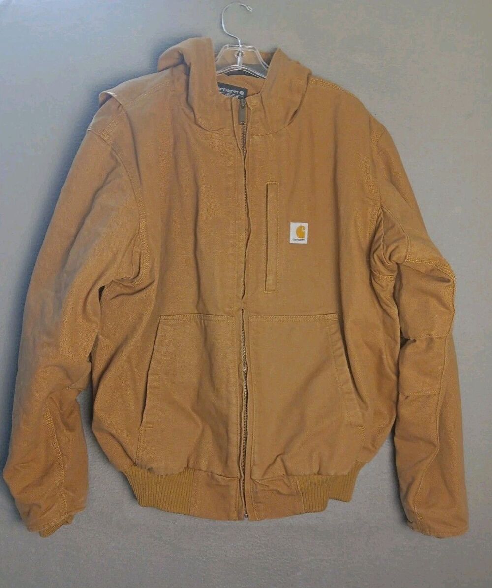 Carhartt thermal lined jacket Mens large Carhartt Brown J3371 Duck Active  EUC